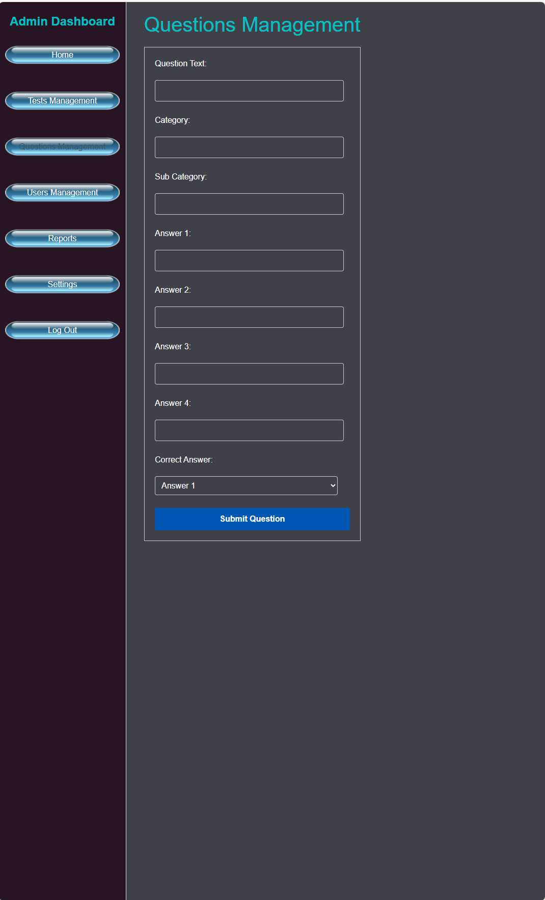 Admin Dashboard