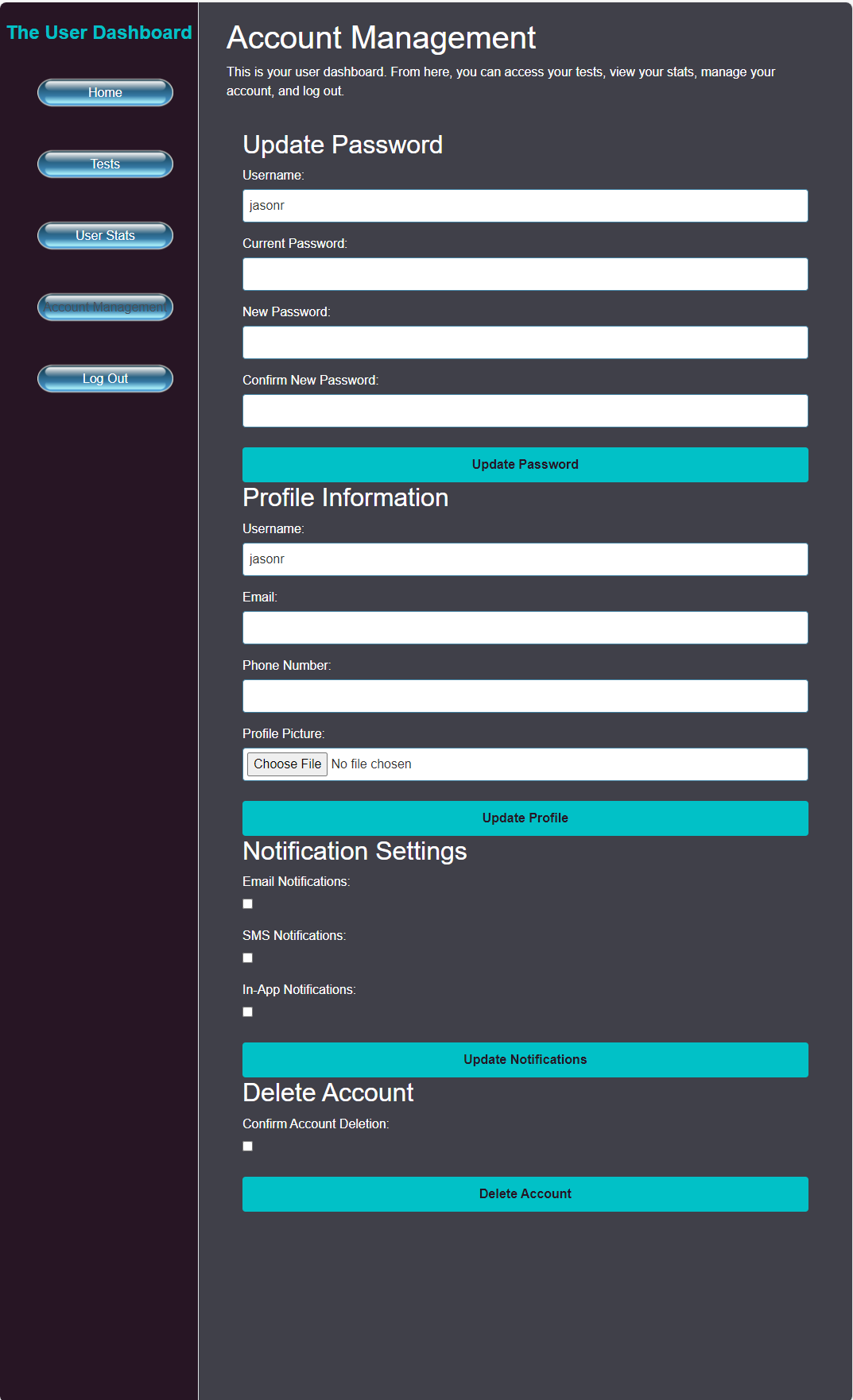 User Account Management