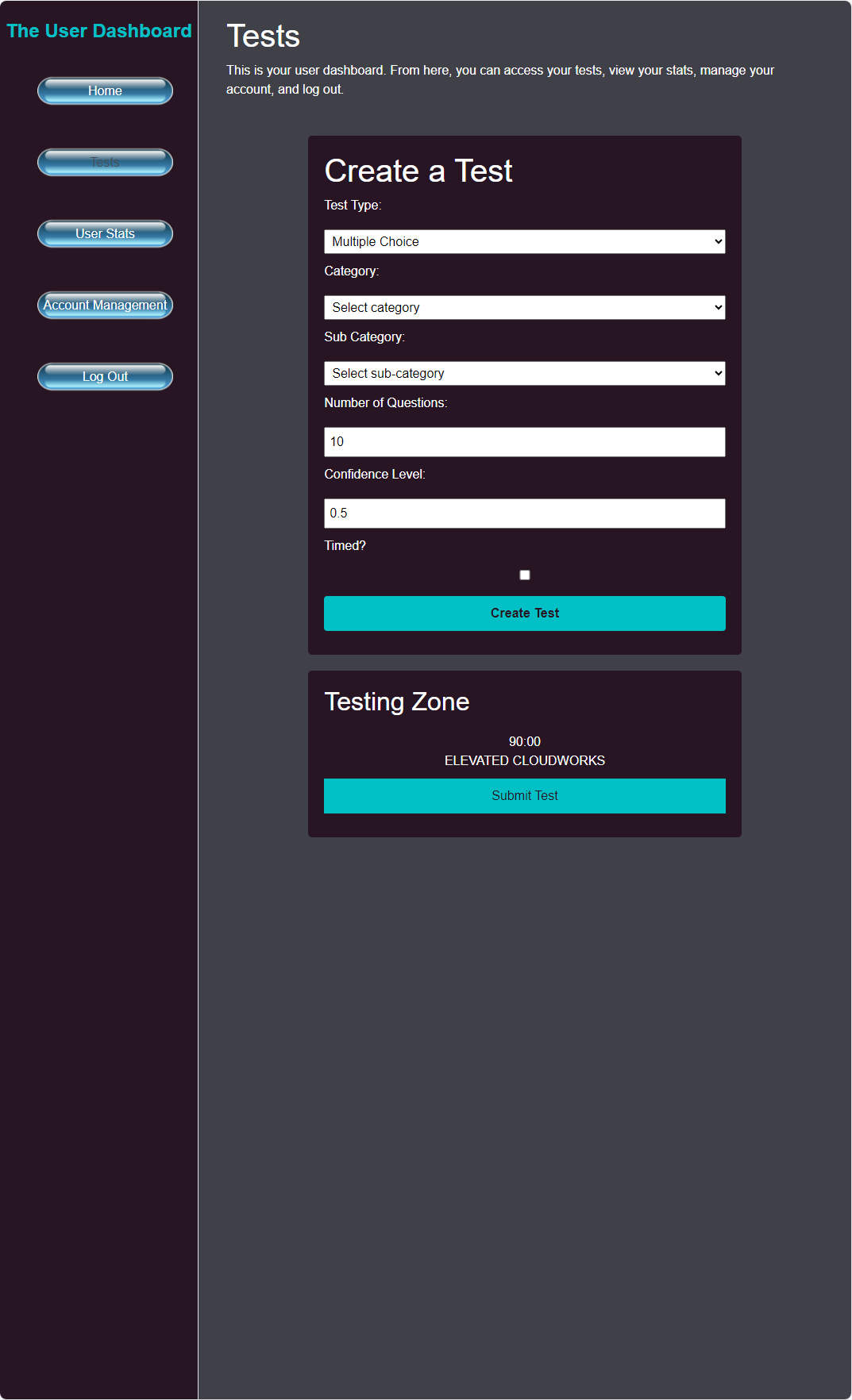 User Control Page